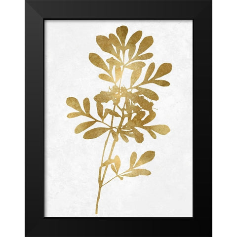 Nature Gold on White II Black Modern Wood Framed Art Print by Carson, Danielle