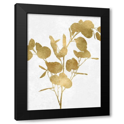 Nature Gold on White III Black Modern Wood Framed Art Print with Double Matting by Carson, Danielle