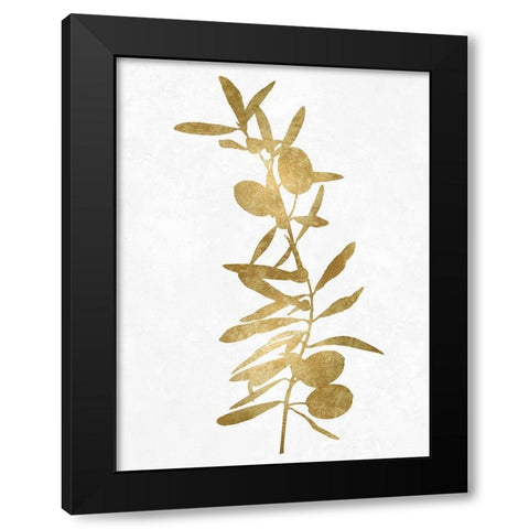 Nature Gold on White IV Black Modern Wood Framed Art Print with Double Matting by Carson, Danielle
