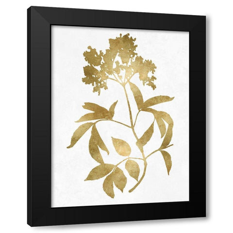 Nature Gold on White V Black Modern Wood Framed Art Print with Double Matting by Carson, Danielle