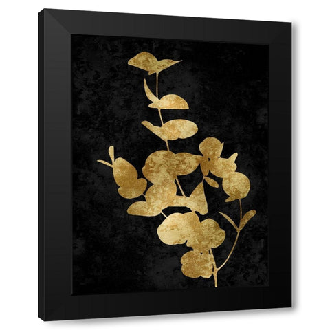 Nature Gold on Black I Black Modern Wood Framed Art Print by Carson, Danielle