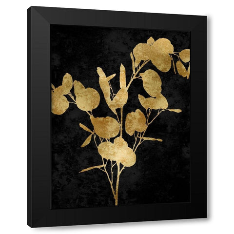 Nature Gold on Black III Black Modern Wood Framed Art Print by Carson, Danielle