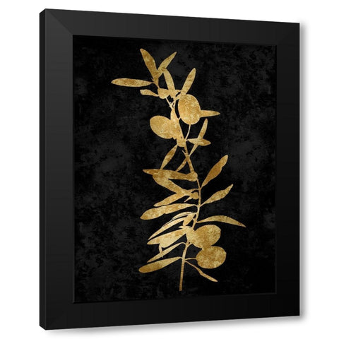 Nature Gold on Black IV Black Modern Wood Framed Art Print by Carson, Danielle