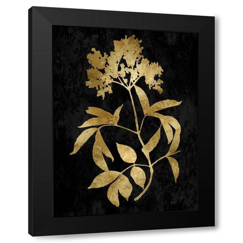 Nature Gold on Black V Black Modern Wood Framed Art Print by Carson, Danielle