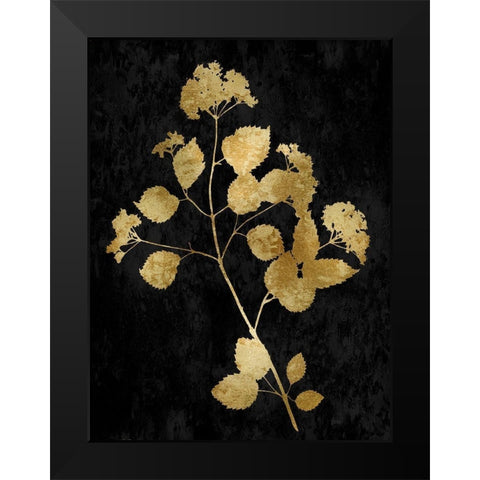 Nature Gold on Black VI Black Modern Wood Framed Art Print by Carson, Danielle