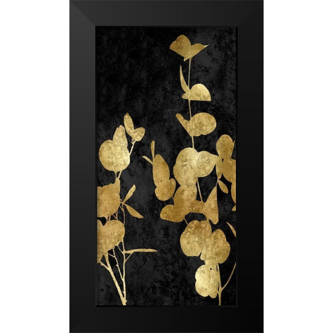 Nature Panel Gold on Black I Black Modern Wood Framed Art Print by Carson, Danielle