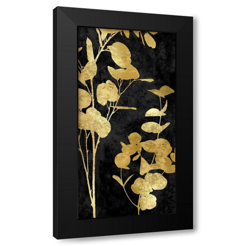 Nature Panel Gold on Black II Black Modern Wood Framed Art Print by Carson, Danielle