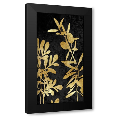 Nature Panel Gold on Black III Black Modern Wood Framed Art Print by Carson, Danielle