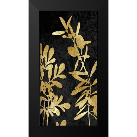 Nature Panel Gold on Black III Black Modern Wood Framed Art Print by Carson, Danielle