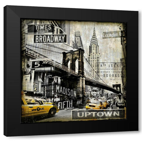 Landmarks NYC Black Modern Wood Framed Art Print with Double Matting by Matthews, Dylan