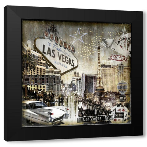 Las Vegas Black Modern Wood Framed Art Print by Matthews, Dylan