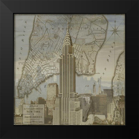 Vintage NYC II Black Modern Wood Framed Art Print by Matthews, Dylan