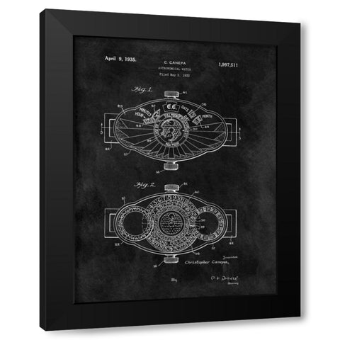 Astronomical Watch - 1932- Blac Black Modern Wood Framed Art Print by Sproul, Dan