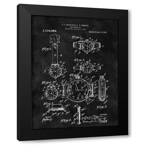 Watch Case - 1916- Black Black Modern Wood Framed Art Print by Sproul, Dan
