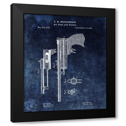 Air Guns and Pistols - 1874- Blue Black Modern Wood Framed Art Print with Double Matting by Sproul, Dan