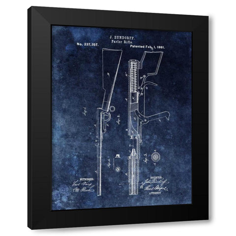 Parlor Rifle - 1881- Blue Black Modern Wood Framed Art Print by Sproul, Dan