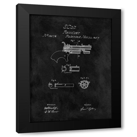 Colt Revolver - 1857-Black Black Modern Wood Framed Art Print with Double Matting by Sproul, Dan