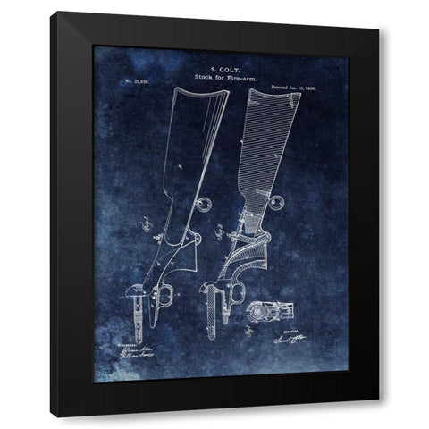Firearm Stock,1859-Blue Black Modern Wood Framed Art Print with Double Matting by Sproul, Dan