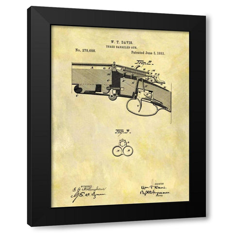 Three Barreled Gun - 1883 Black Modern Wood Framed Art Print with Double Matting by Sproul, Dan