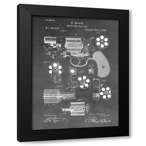 Revolving Firearm - 1881-Gray Black Modern Wood Framed Art Print with Double Matting by Sproul, Dan
