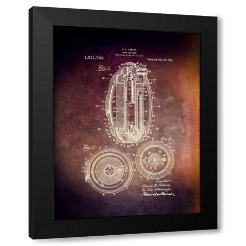 Hand Grenade - 1919 Black Modern Wood Framed Art Print with Double Matting by Sproul, Dan
