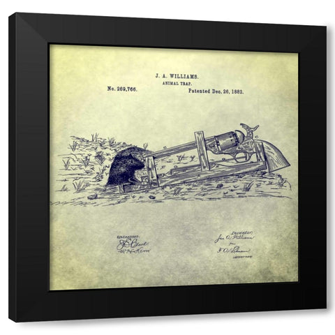 Animal Trap - 1882 Black Modern Wood Framed Art Print by Sproul, Dan