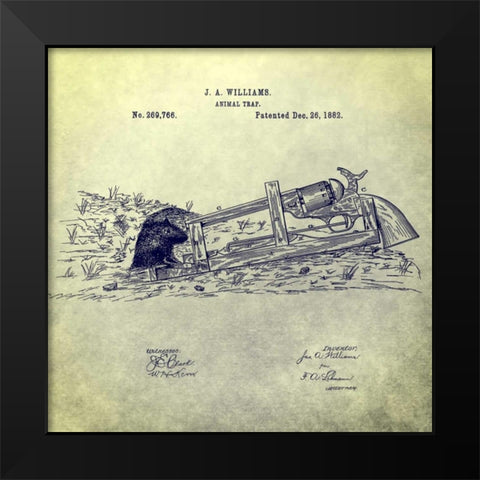 Animal Trap - 1882 Black Modern Wood Framed Art Print by Sproul, Dan