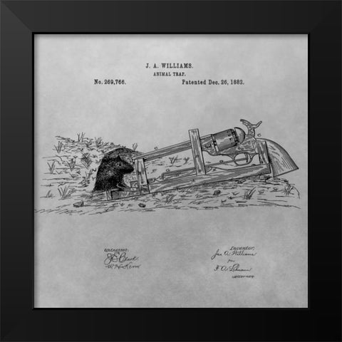 Animal Trap - 1882-Gray Black Modern Wood Framed Art Print by Sproul, Dan