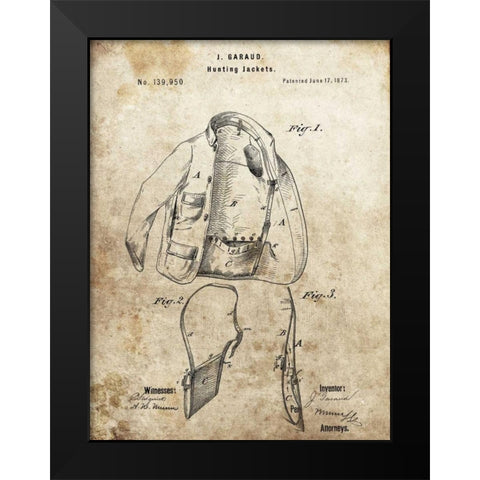 Hunting Jacket - 1873 Black Modern Wood Framed Art Print by Sproul, Dan