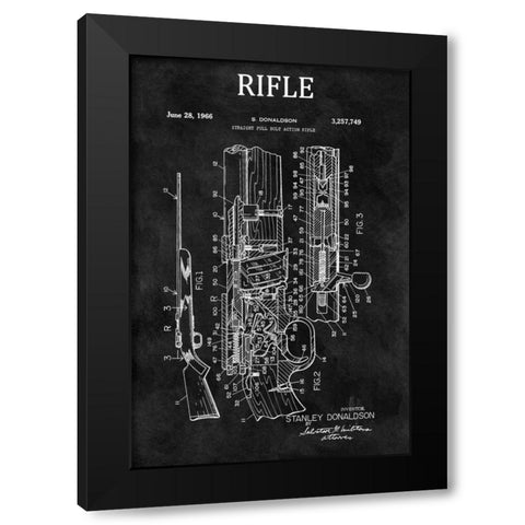 Straight Full Bolt Action Rifl Black Modern Wood Framed Art Print by Sproul, Dan