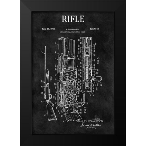 Straight Full Bolt Action Rifl Black Modern Wood Framed Art Print by Sproul, Dan