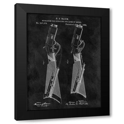 Gun Lock Recoil - 1884-Chalkboa Black Modern Wood Framed Art Print by Sproul, Dan