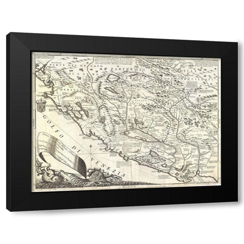 Golfo Di Venezia Black Modern Wood Framed Art Print with Double Matting by Sproul, Dan