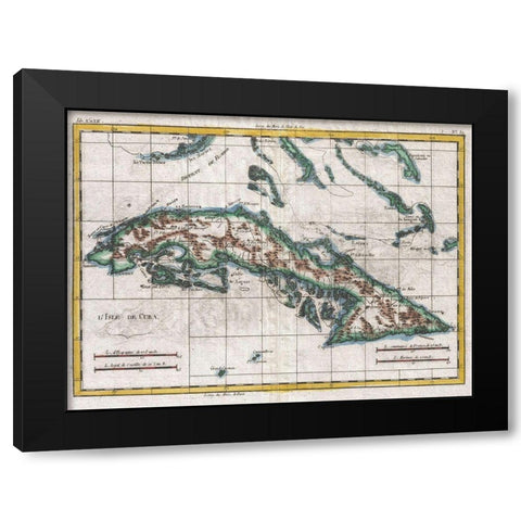 Isle de Cuba Black Modern Wood Framed Art Print by Sproul, Dan