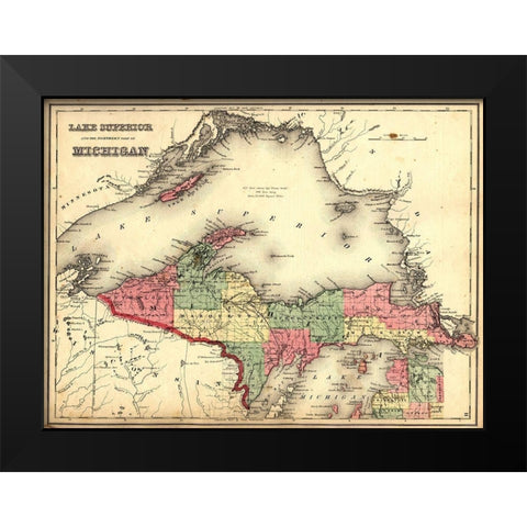 Upper Michigan Black Modern Wood Framed Art Print by Sproul, Dan