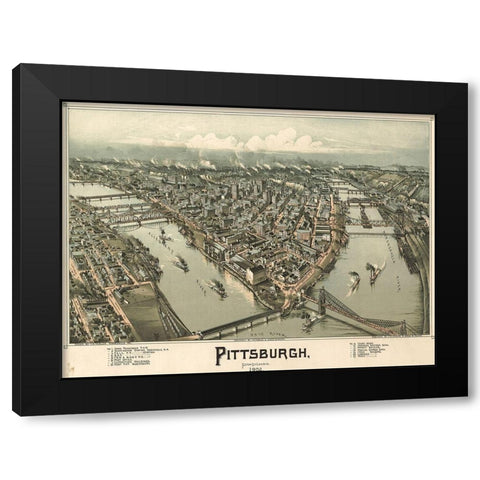 Pittsburgh Black Modern Wood Framed Art Print by Sproul, Dan