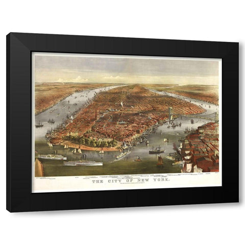 The City of New York Black Modern Wood Framed Art Print with Double Matting by Sproul, Dan