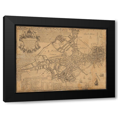 Boston Black Modern Wood Framed Art Print with Double Matting by Sproul, Dan