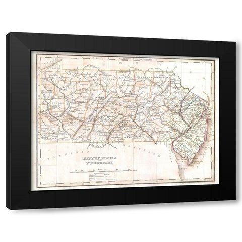 Pennsylvania Black Modern Wood Framed Art Print with Double Matting by Sproul, Dan