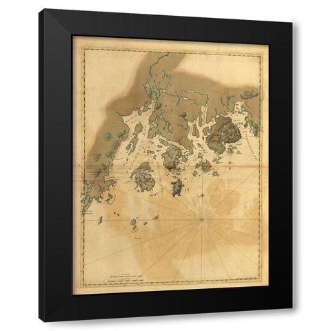 Maine Coast Black Modern Wood Framed Art Print with Double Matting by Sproul, Dan
