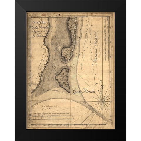 Cape Florida Black Modern Wood Framed Art Print by Sproul, Dan