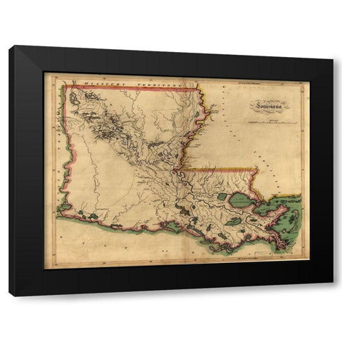 Louisiana Black Modern Wood Framed Art Print with Double Matting by Sproul, Dan