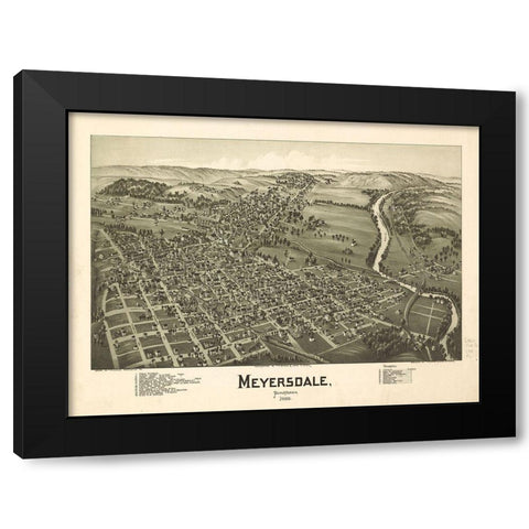 Meyersdale PA Black Modern Wood Framed Art Print with Double Matting by Sproul, Dan