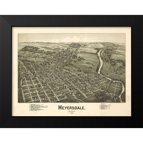 Meyersdale PA Black Modern Wood Framed Art Print by Sproul, Dan