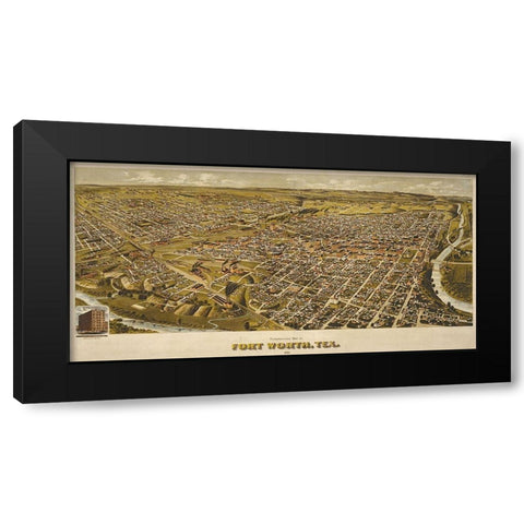 Fort Worth, TX 1891 Black Modern Wood Framed Art Print by Sproul, Dan