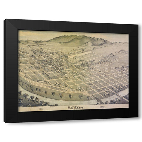 El Paso, TX Black Modern Wood Framed Art Print with Double Matting by Sproul, Dan