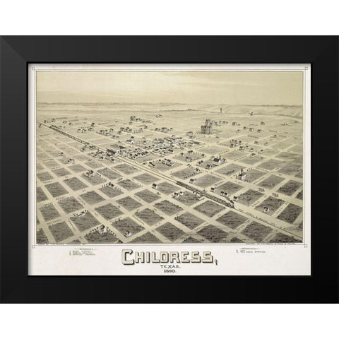 Childress, TX - 1890 Black Modern Wood Framed Art Print by Sproul, Dan