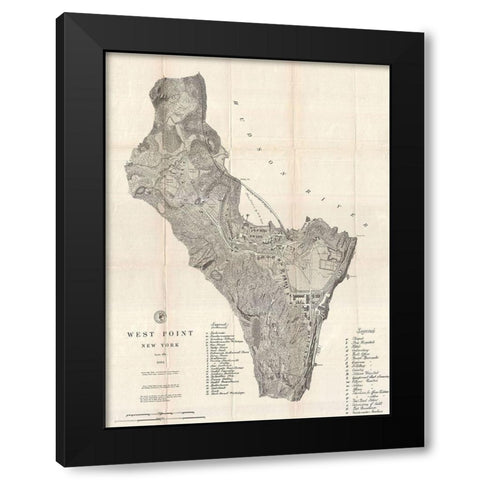 West Point, NY-1883 Black Modern Wood Framed Art Print with Double Matting by Sproul, Dan