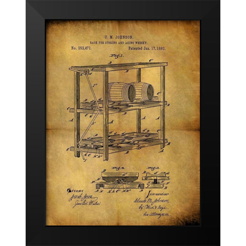 Aging Whiskey 1882 Black Modern Wood Framed Art Print by Sproul, Dan