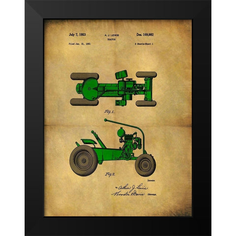 Tractor 1953 - II Black Modern Wood Framed Art Print by Sproul, Dan
